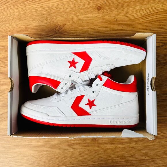 ⭐Converse Fastbreak Pro Mid Leather Sz 5.5 Men's Shoes Sneaker White Red A10200C - Picture 7 of 9